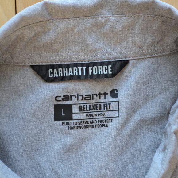 Carhartt Force Button Down Shirt Size Large Gray - Picture 3 of 4